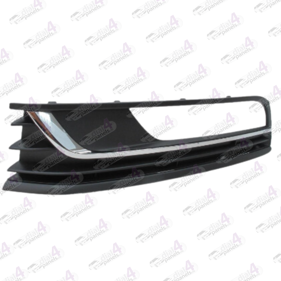 VOLKSWAGEN PASSAT 2011-2014 FRONT BUMPER GRILLE WITH FOG LAMP HOLE & CHROME MOULDING LEFT 3AA8546619B9