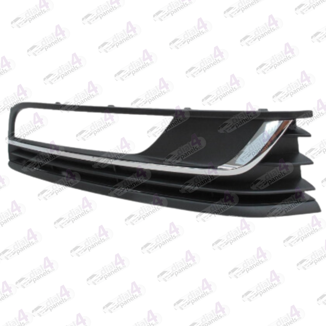 VOLKSWAGEN PASSAT 2011-2014 FRONT BUMPER GRILLE WITH FOG LAMP HOLE & CHROME MOULDING RIGHT 3AA8546629B9