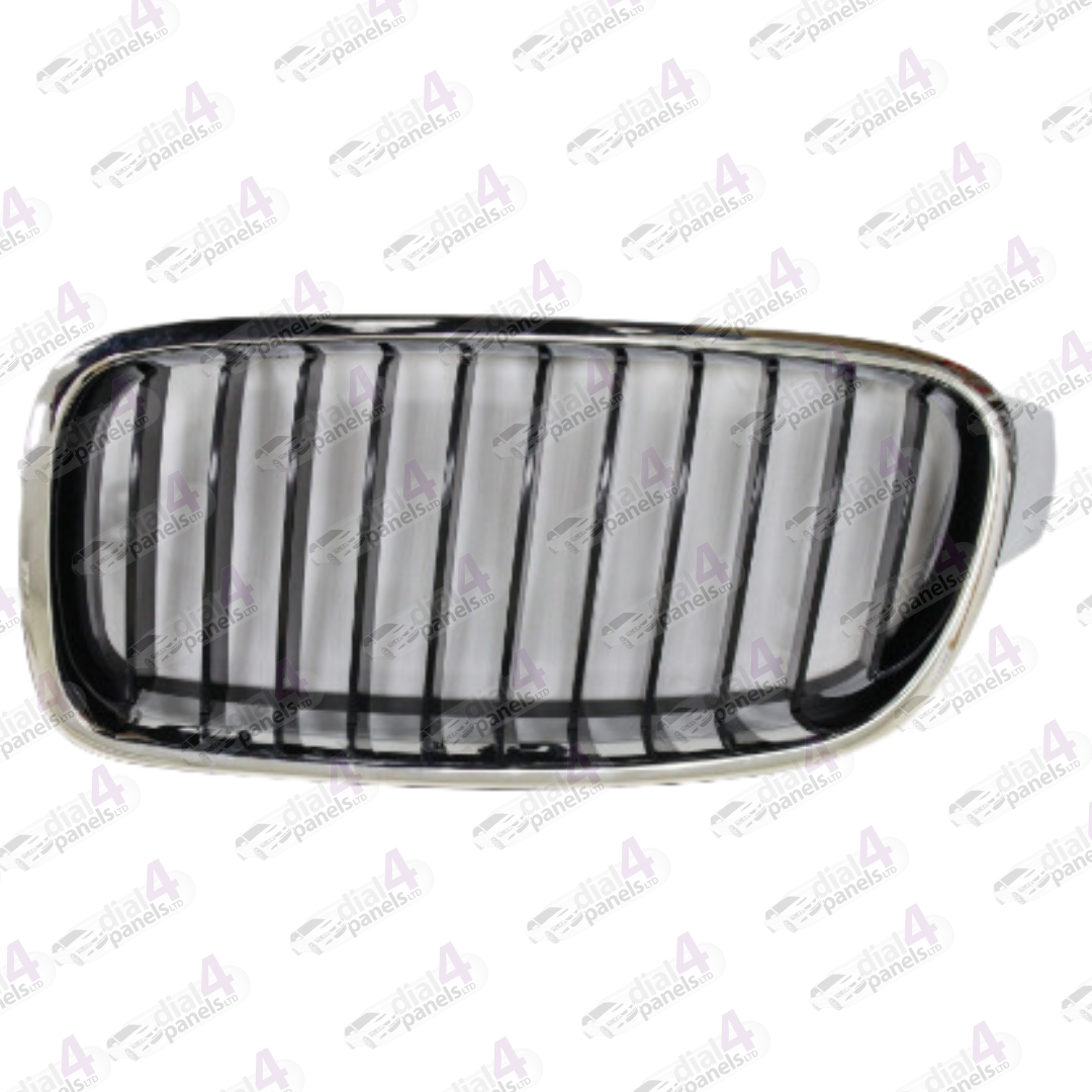 BMW 3 SERIES 2012-2019 FRONT GRILLE CHROME WITH BLACK STANDARD MODEL LEFT 51137255411