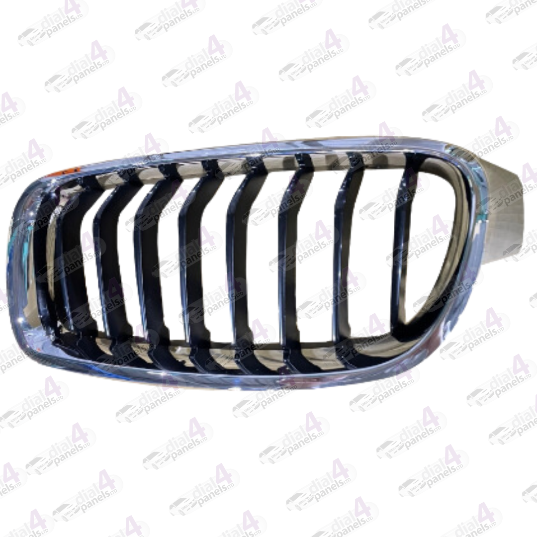 BMW 3 SERIES 2012-2019 FRONT GRILLE CHROME WITH BLACK SPORTSLINE LEFT 51137260497