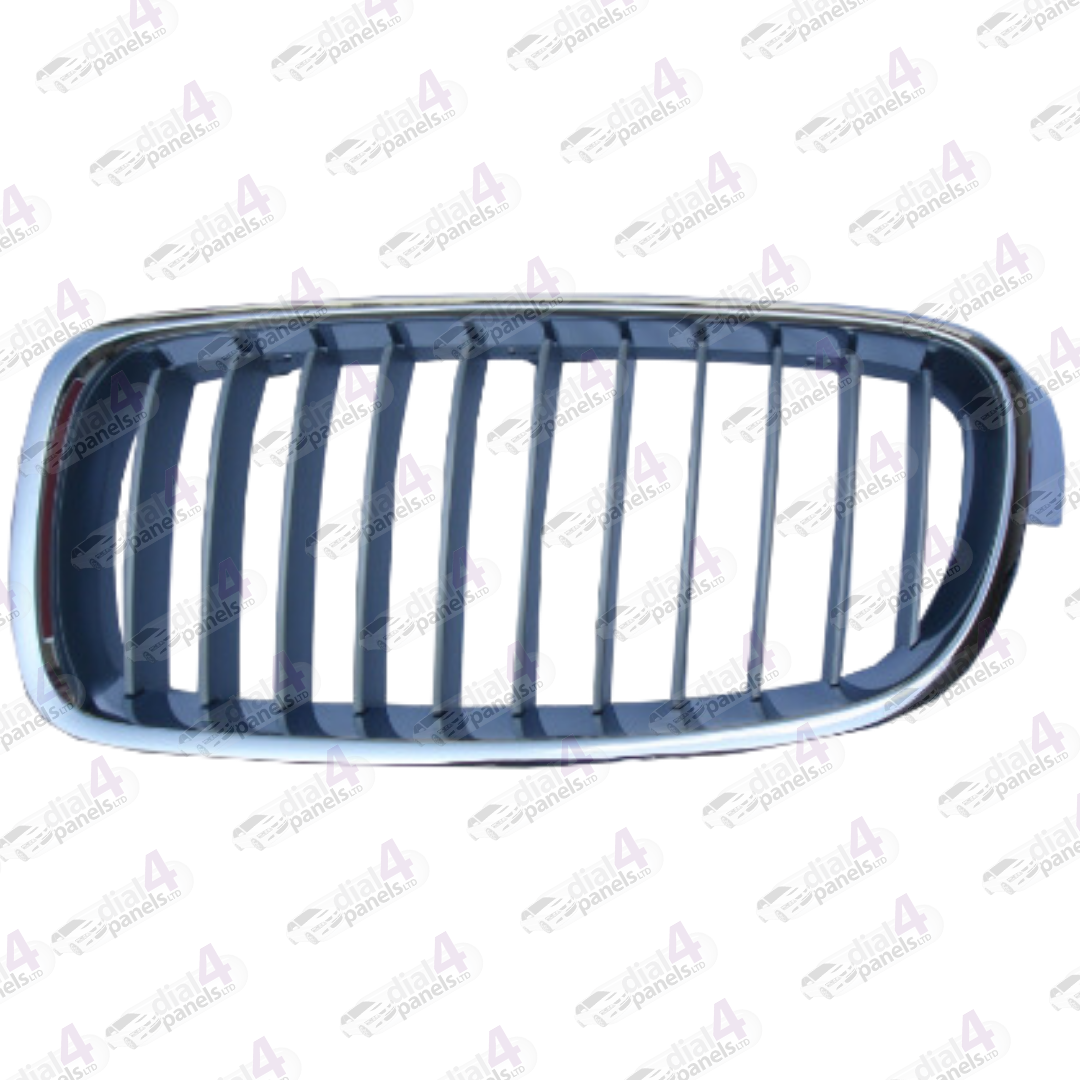 BMW 3 SERIES 2012-2019 FRONT GRILLE CHROME WITH SILVER LUXURY LINE LEFT 51137263479