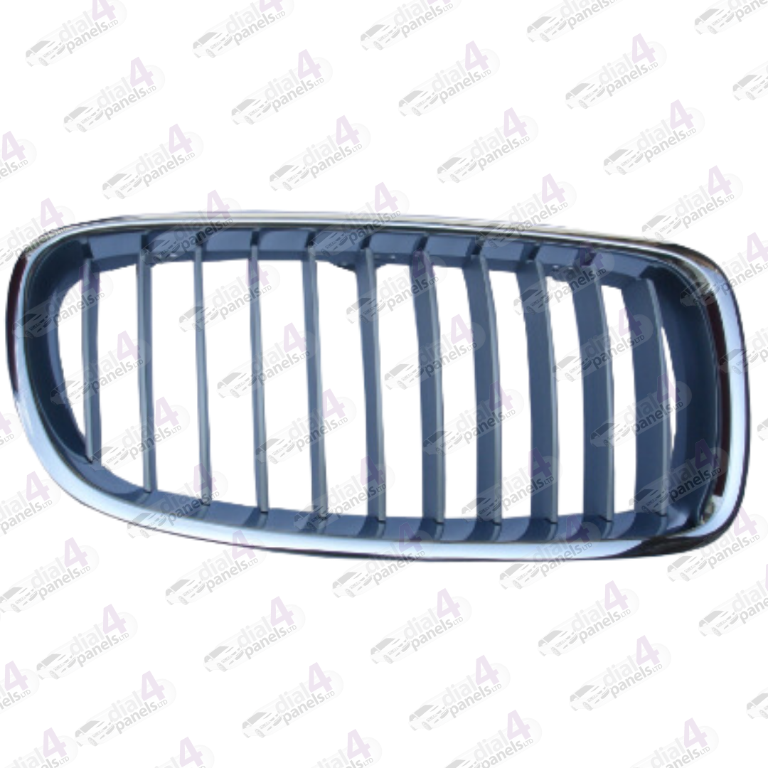 BMW 3 SERIES 2012-2019 FRONT GRILLE CHROME WITH SILVER LUXURY LINE RIGHT 51137263480