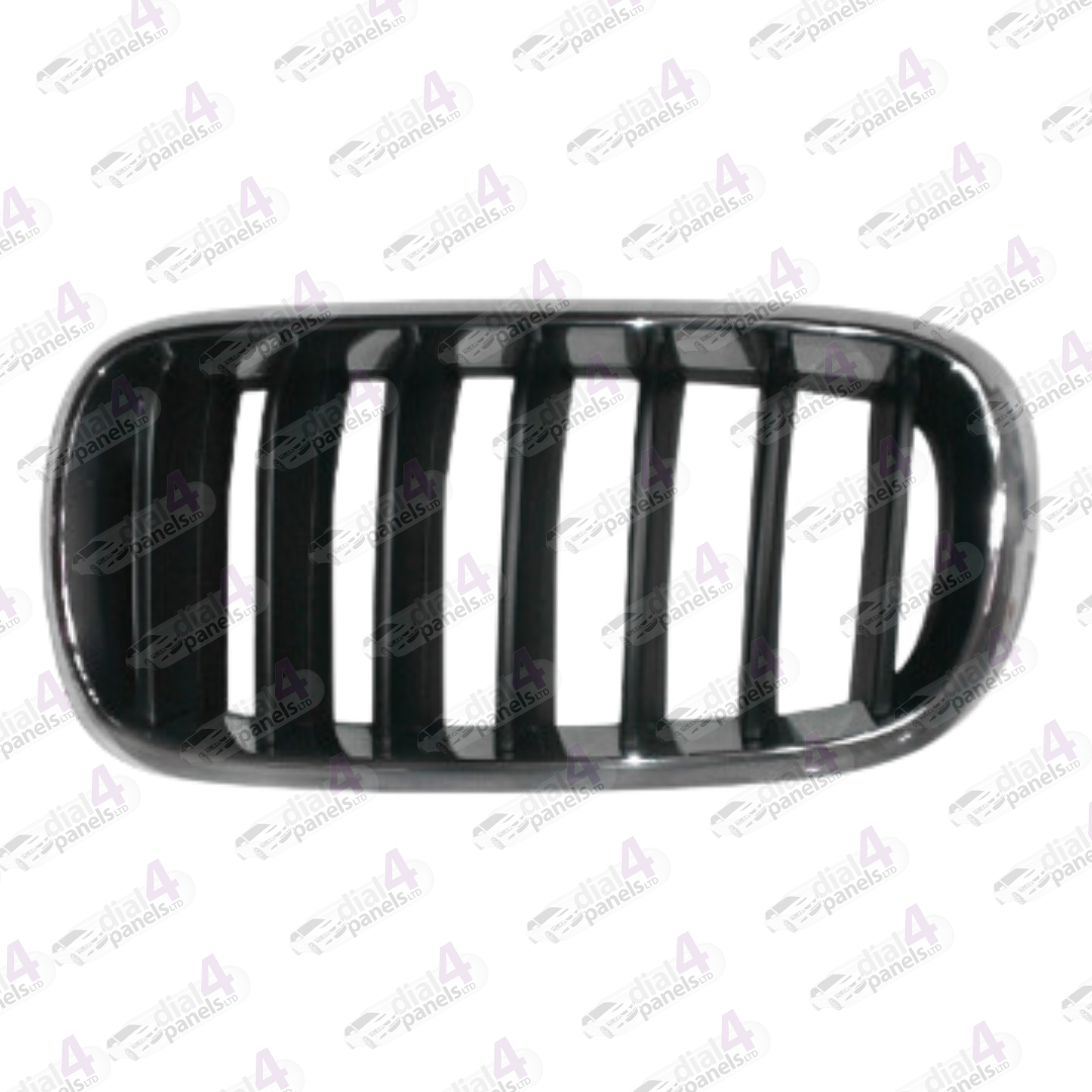 BMW X5 2014-2018 FRONT GRILLE BLACK WITH CHROME SURROUND LEFT 51137294485