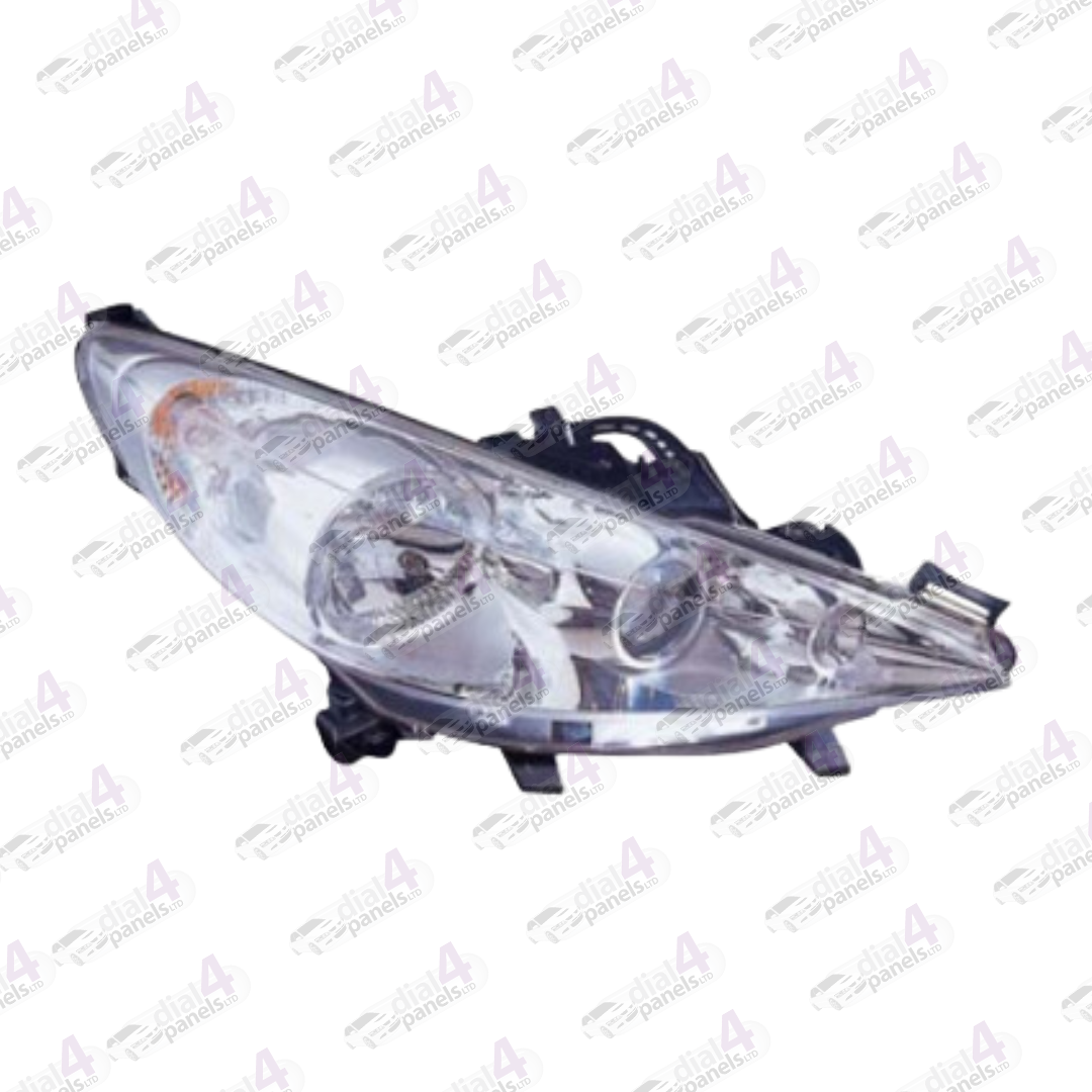 PEUGEOT 207 2006-2013 HEADLAMP CHROME WITH CORNERING LAMP RIGHT 620695 - 620698