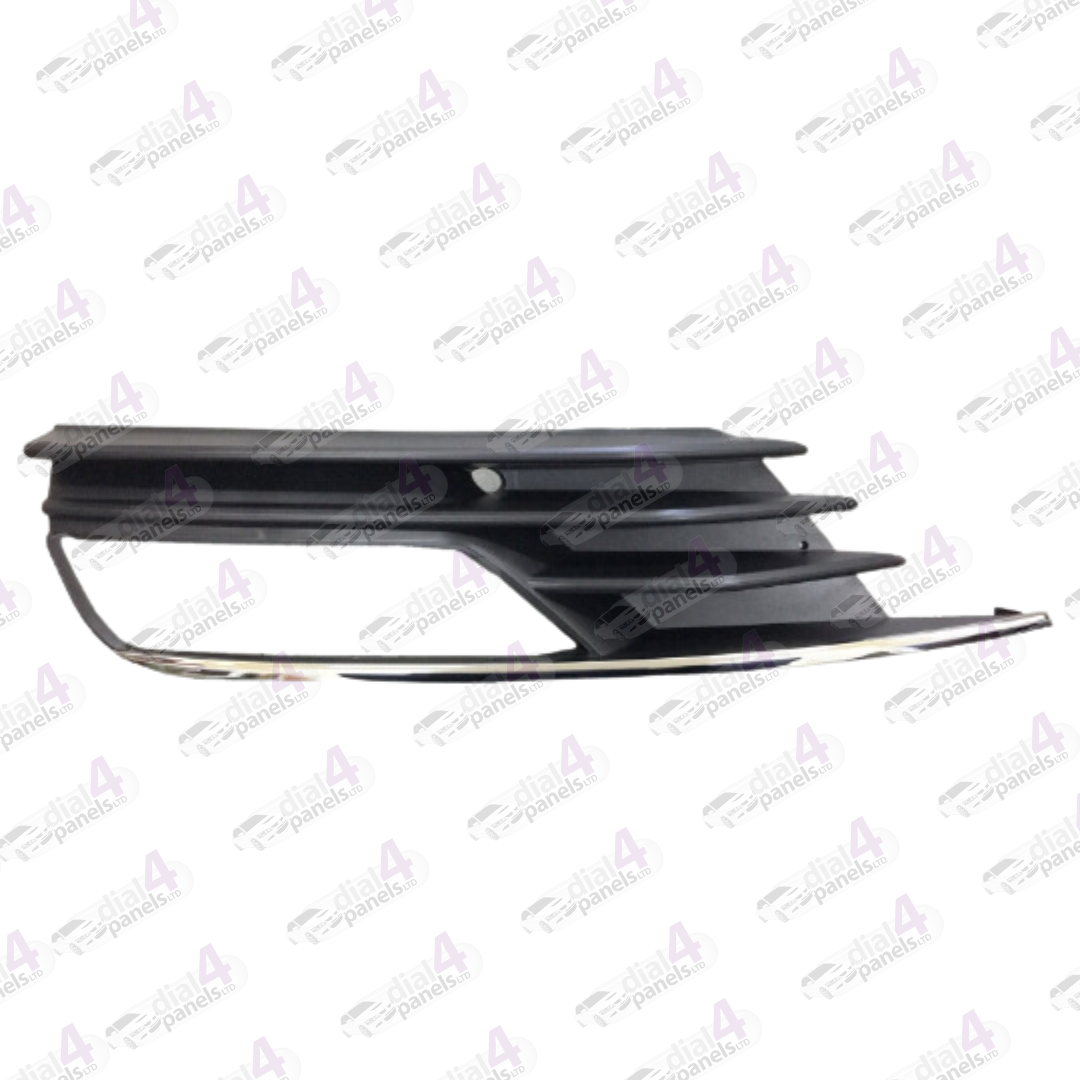 AUDI A3 2013-2016 FRONT BUMPER GRILLE WITH FOG HOLE & CHROME MOULDING LEFT 8V5807681A9B9