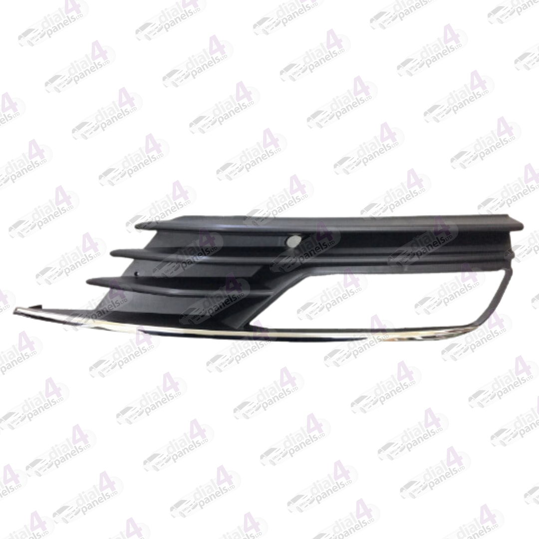 AUDI A3 2013-2016 FRONT BUMPER GRILLE WITH FOG HOLE & CHROME MOULDING RIGHT 8V5807682A9B9