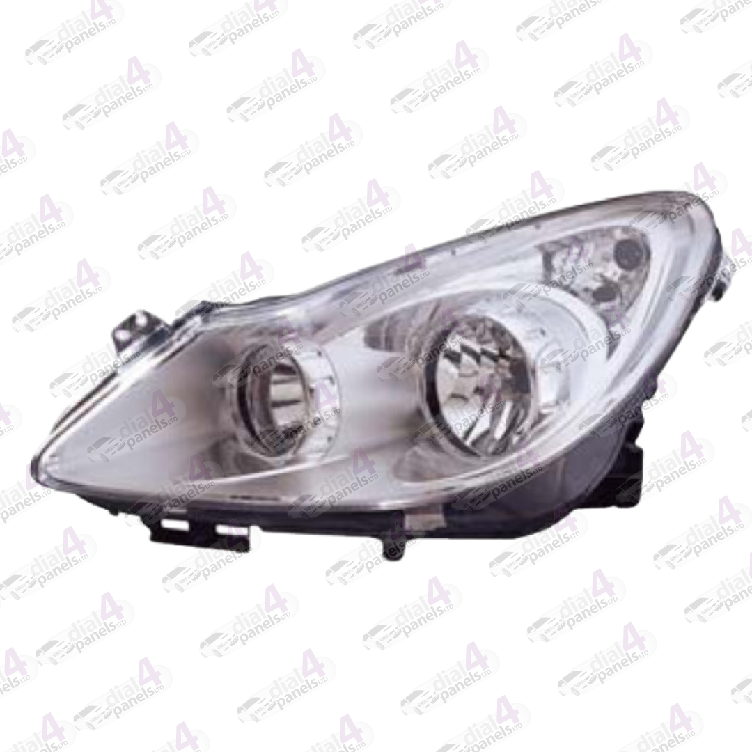 VAUXHALL CORSA 2006-2011 HEADLAMP CHROME LEFT 1216189 - 93189359