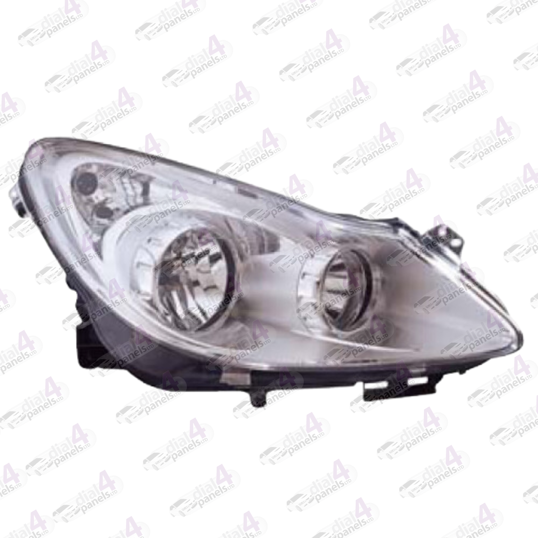 VAUXHALL CORSA 2006-2011 HEADLAMP CHROME RIGHT 1216188 - 93189360