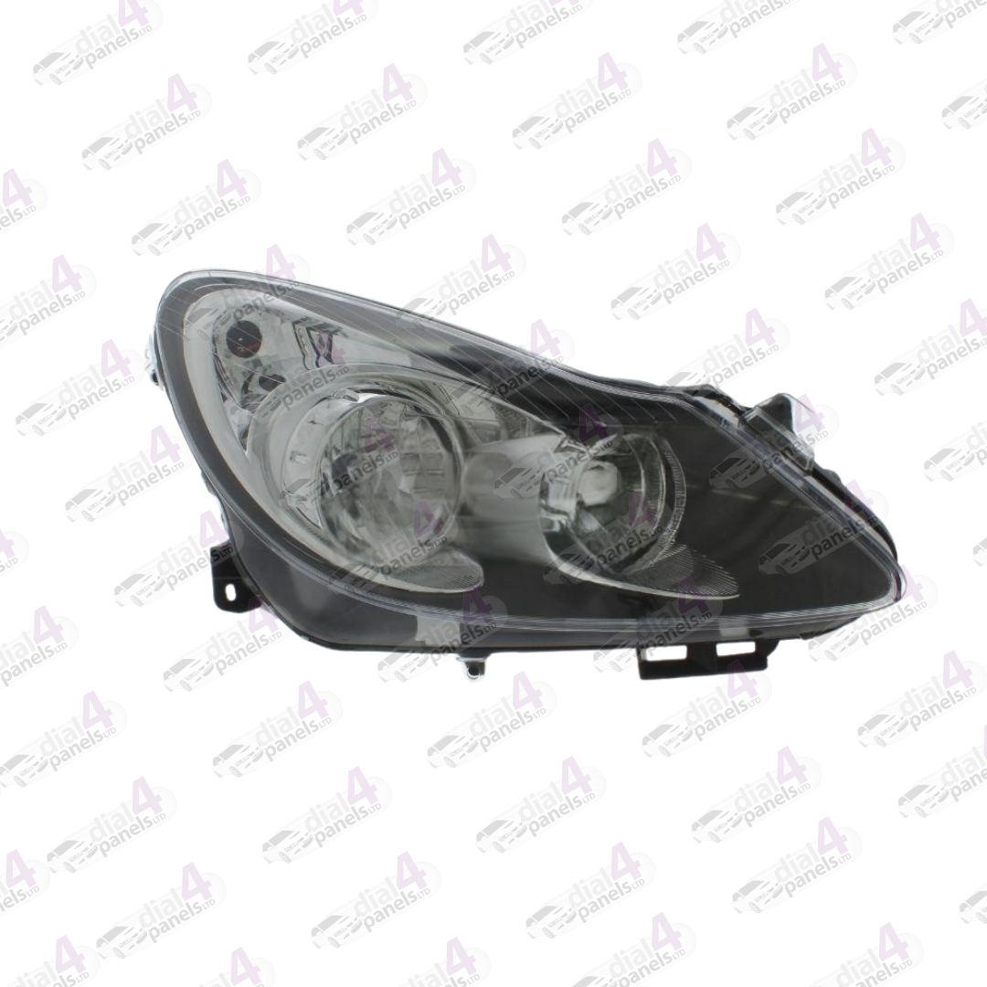 VAUXHALL CORSA 2006-2011 HEADLAMP BLACK RIGHT 1216200 - 93189364