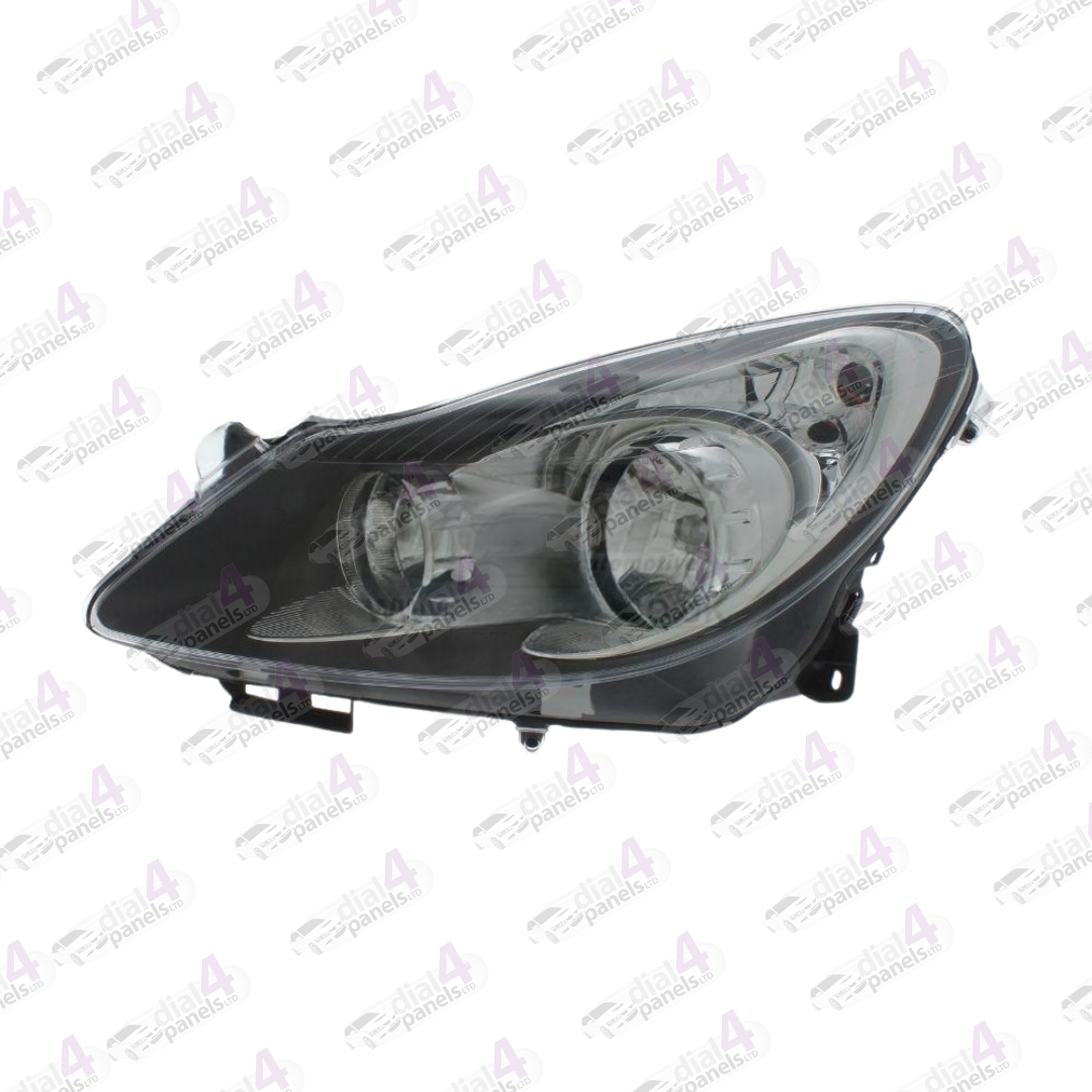 VAUXHALL CORSA 2006-2011 HEADLAMP BLACK LEFT 1216194 - 93189363
