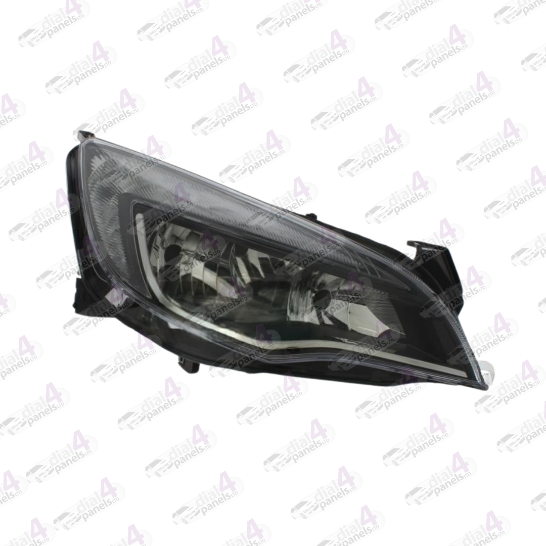 VAUXHALL ASTRA 2012-2014 HEADLAMP BLACK WITH CHROME STRIP RIGHT 1216731 - 13371602