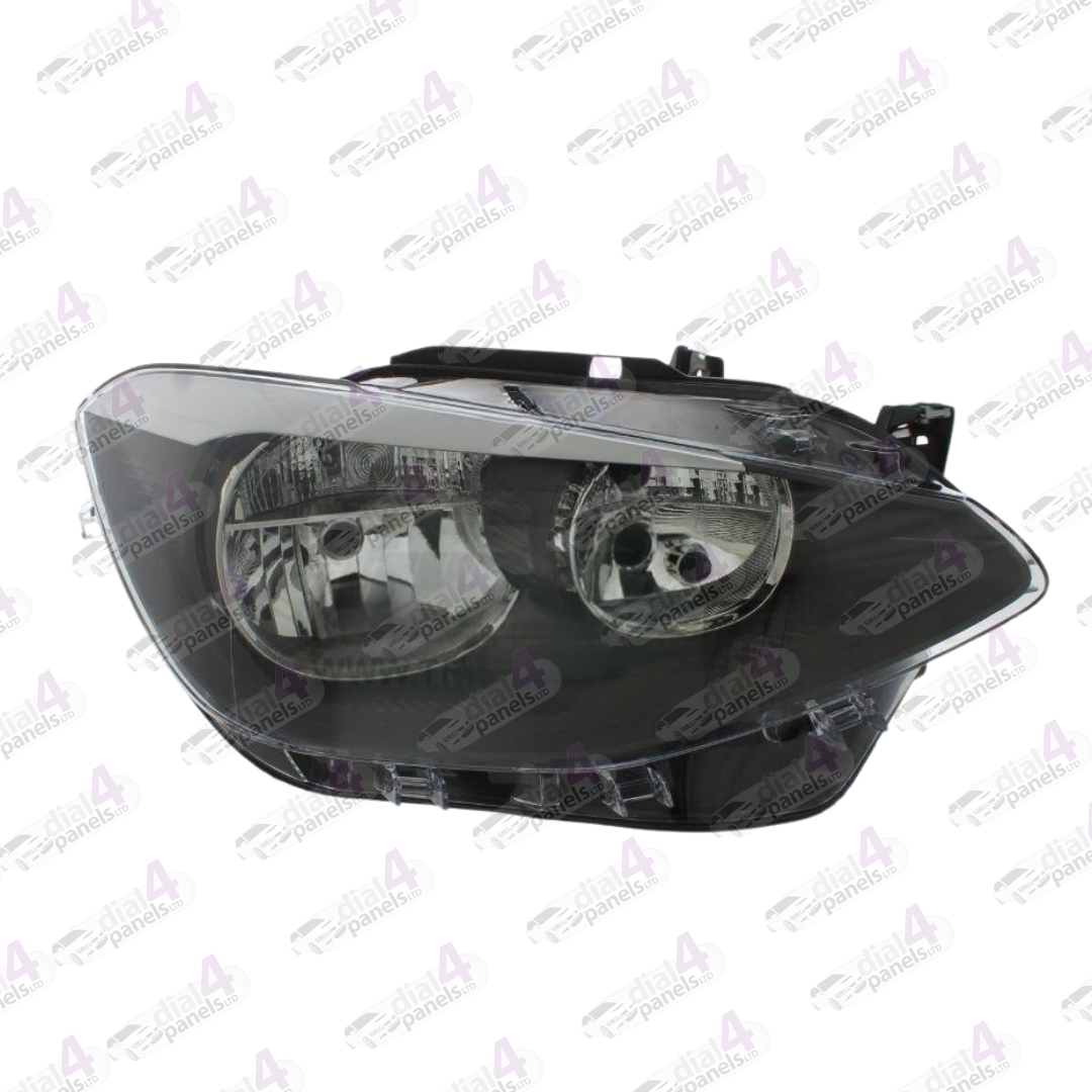 BMW 1 SERIES 2011-2015 HEADLAMP BLACK RIGHT 63117229672 - 63117229686