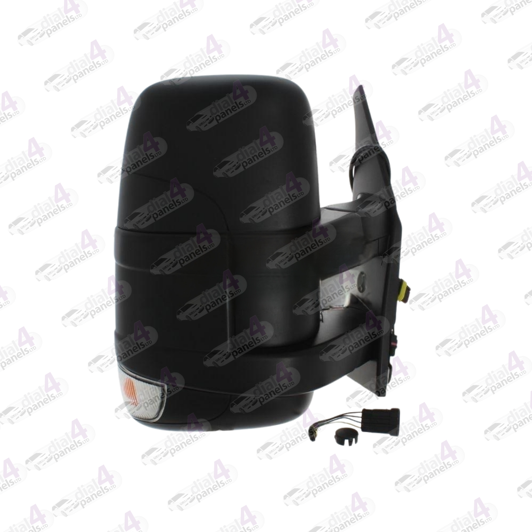 IVECO DAILY 2009-2012 DOOR MIRROR SHORT ARM MANUAL WITH INDICATOR W ANTENNA BLACK RH
