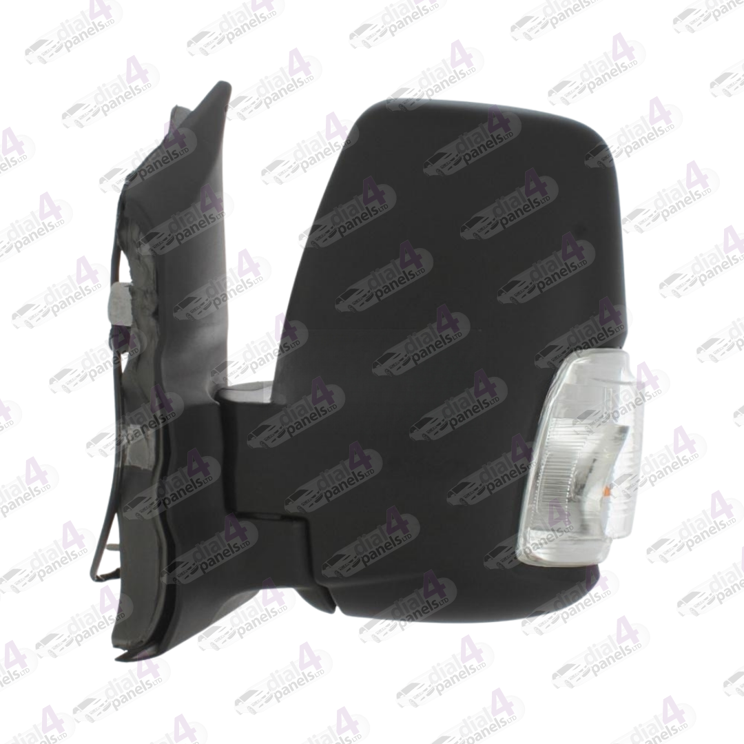 FORD TRANSIT 2014-2019 DOOR MIRROR SHORT ARM MANUAL CLEAR INDICATOR BLACK LH