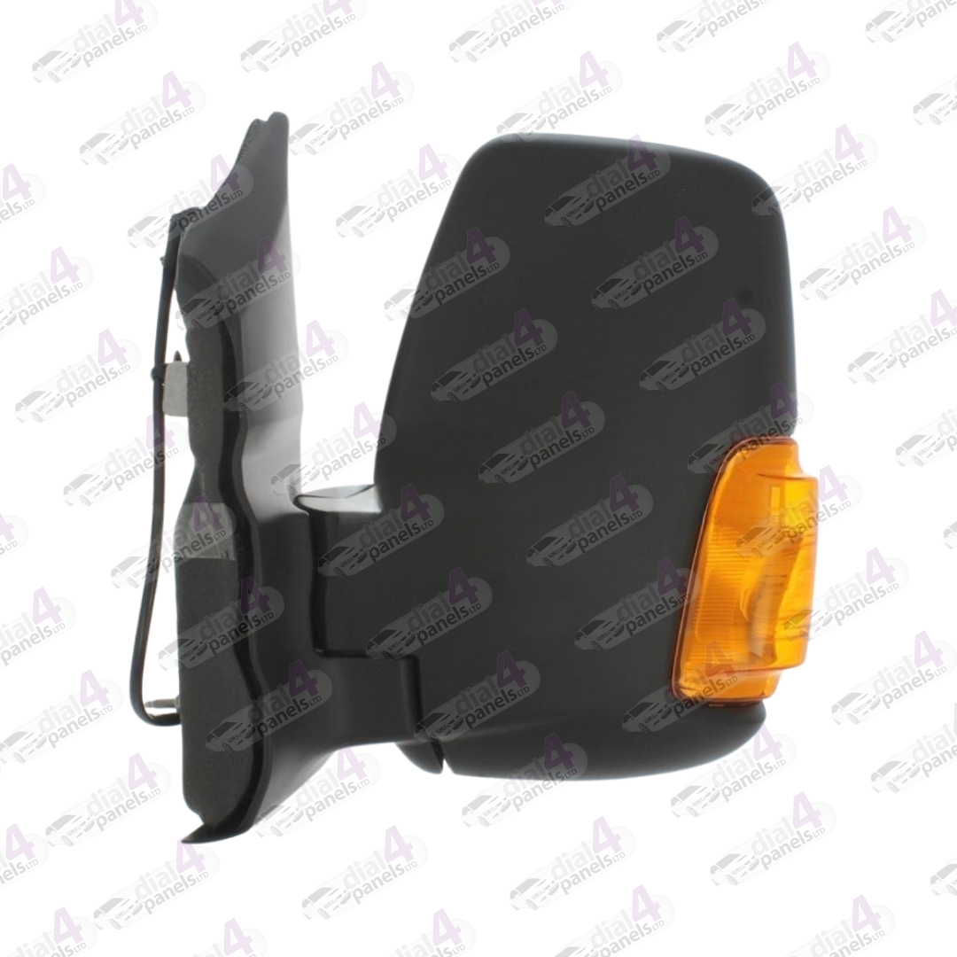 FORD TRANSIT 2014-2019 DOOR MIRROR SHORT ARM MANUAL AMBER INDICATOR BLACK LH