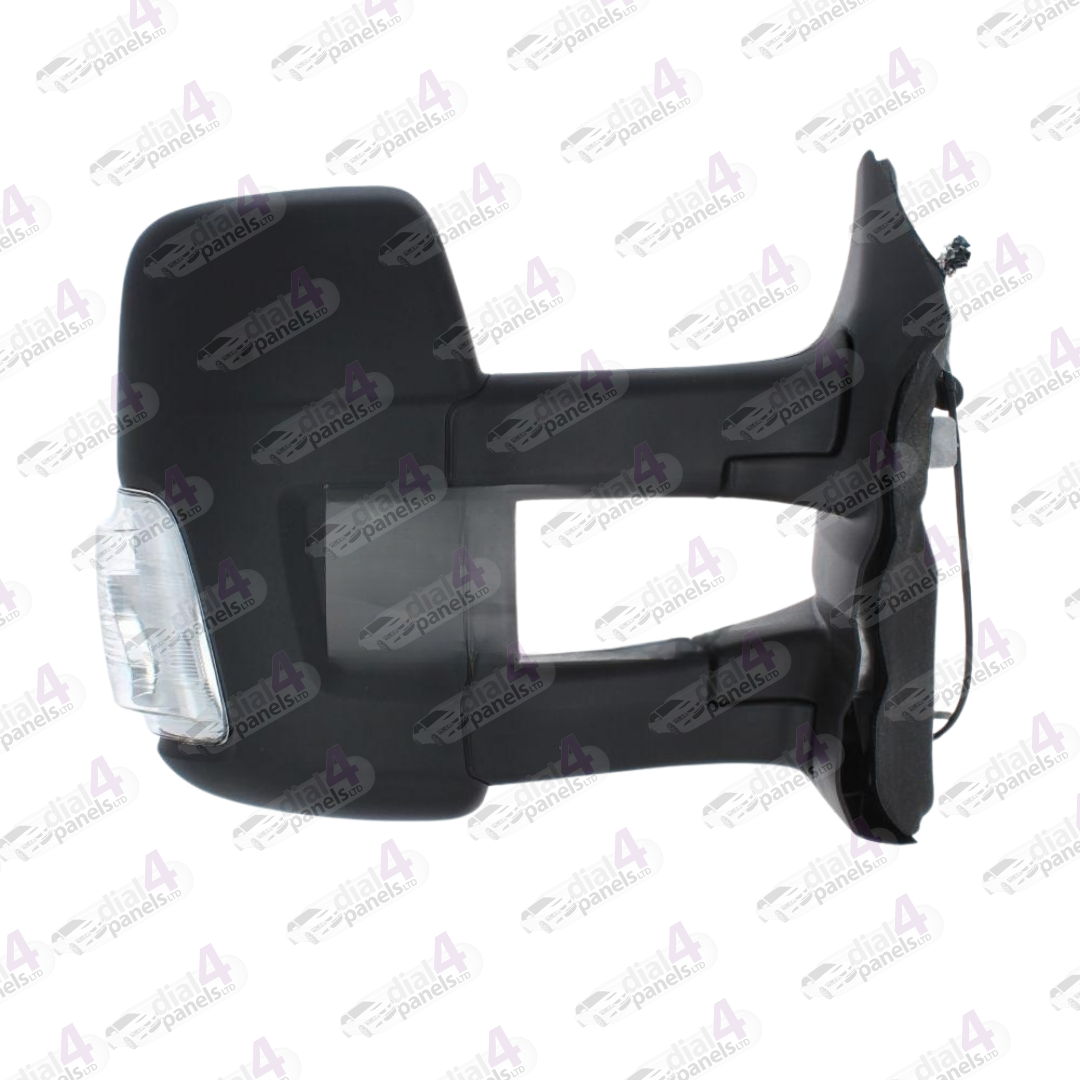 FORD TRANSIT 2014-2019 DOOR MIRROR LONG ARM MANUAL CLEAR INDICATOR BLACK RH