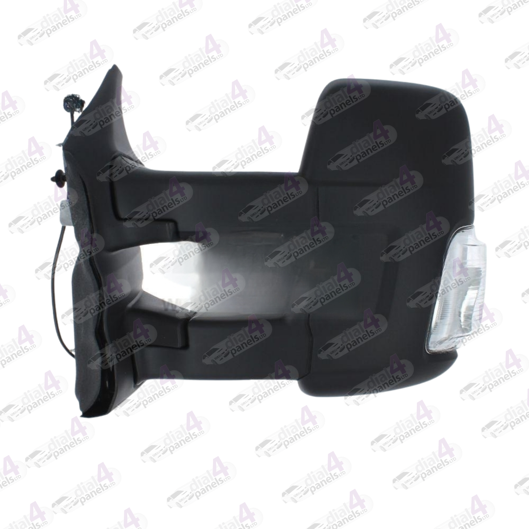 FORD TRANSIT 2014-2019 DOOR MIRROR LONG ARM MANUAL CLEAR INDICATOR BLACK LH
