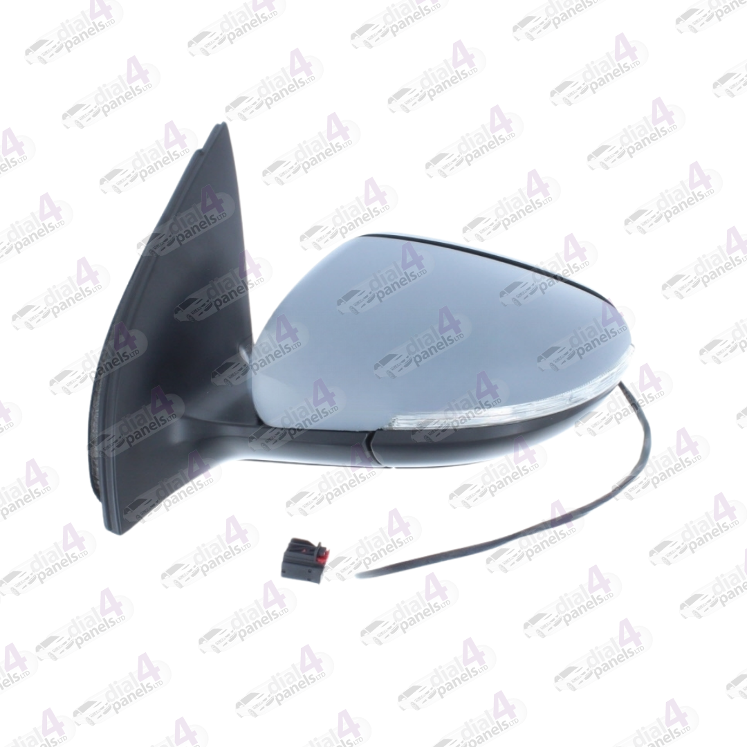 VOLKSWAGEN GOLF 2008-2012 DOOR MIRROR ELECTRIC HEATED POWER FOLD PUDDLE LAMP PRIMED WITH INDICATOR LH
